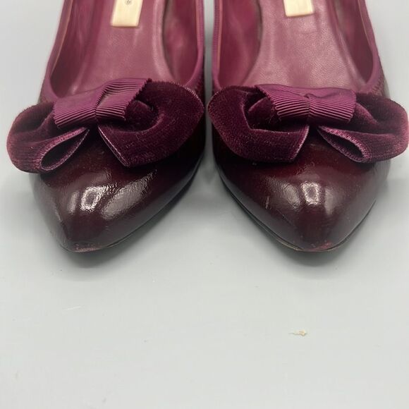 Marc Jacobs Leather Velvet Bow Heels - Picture 7 of 8